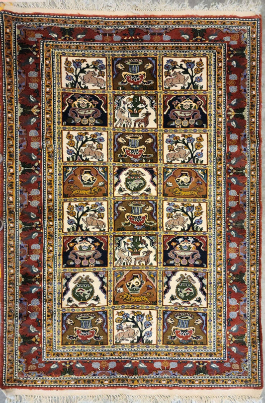 Red Bakhtiari Khesti Design 4 X 6 Feet (Sn:2734)
