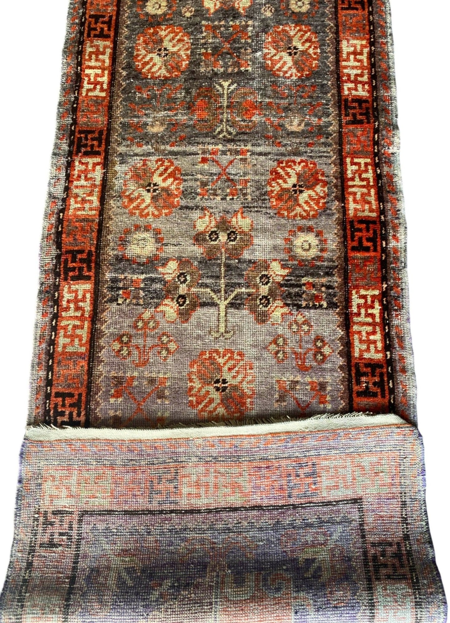 Vintage Khotan Runner Rug | Handwoven East Turkestan Carpet | 2.5 x 6 ft (Sn:6632)