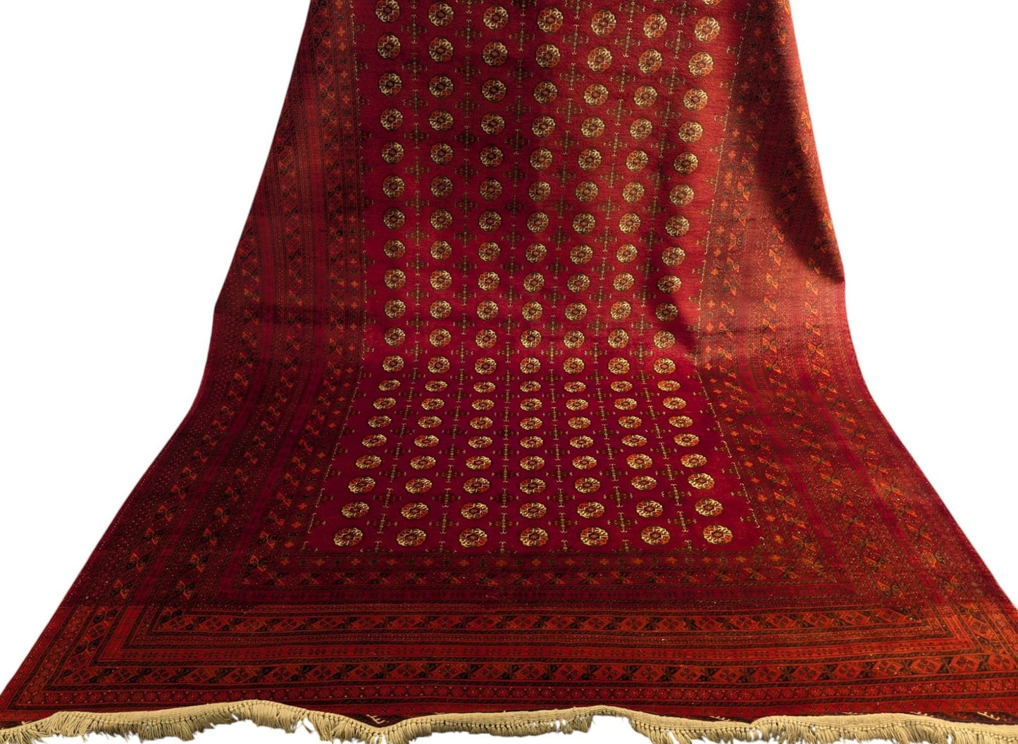 Vintage Red Bokhara Handmade Wool Rug – 7 x 10 Feet (Sn:7690)