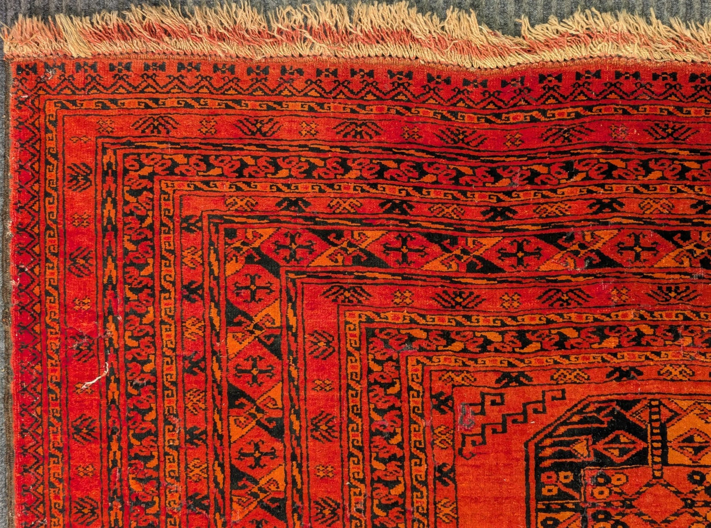 Vintage Turkmen Bokhara Rug – 6x9 Feet Hand-Knotted Wool Carpet (sn:6561)
