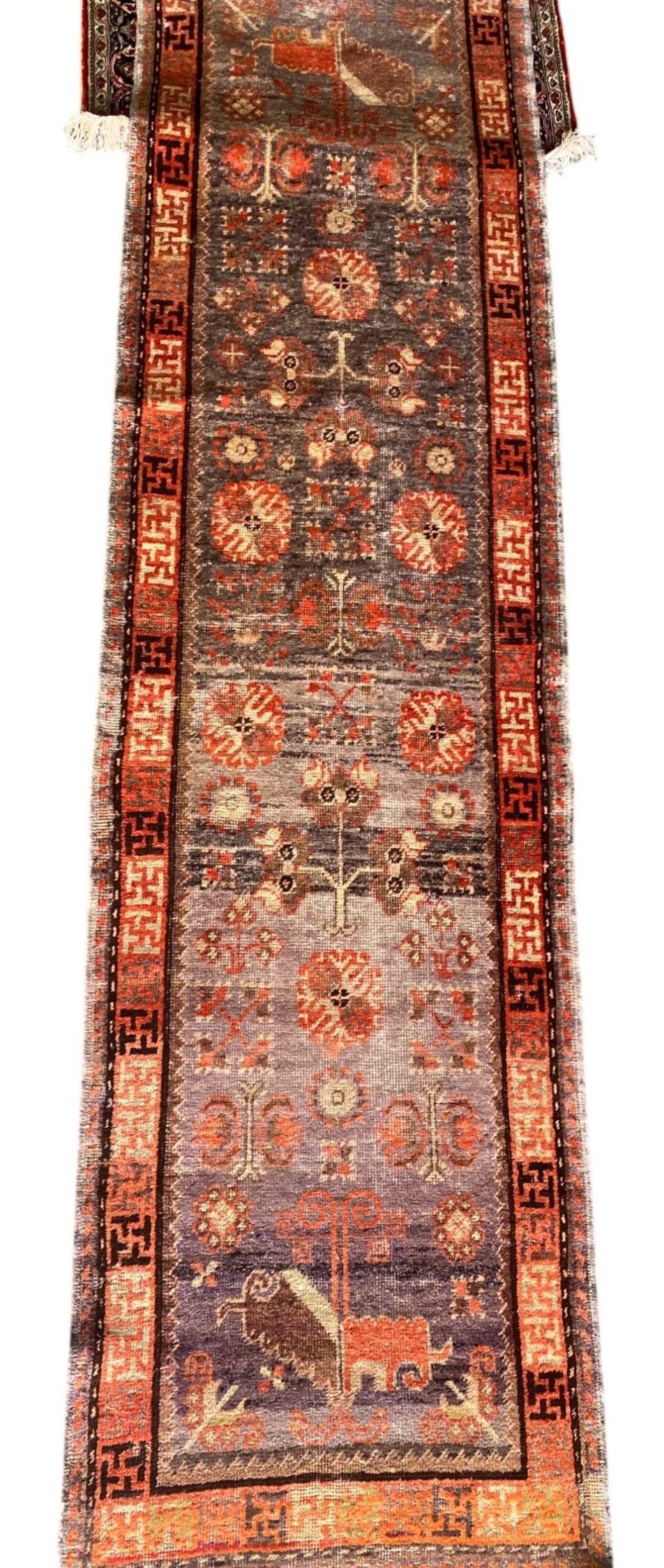 Vintage Khotan Runner Rug | Handwoven East Turkestan Carpet | 2.5 x 6 ft (Sn:6632)