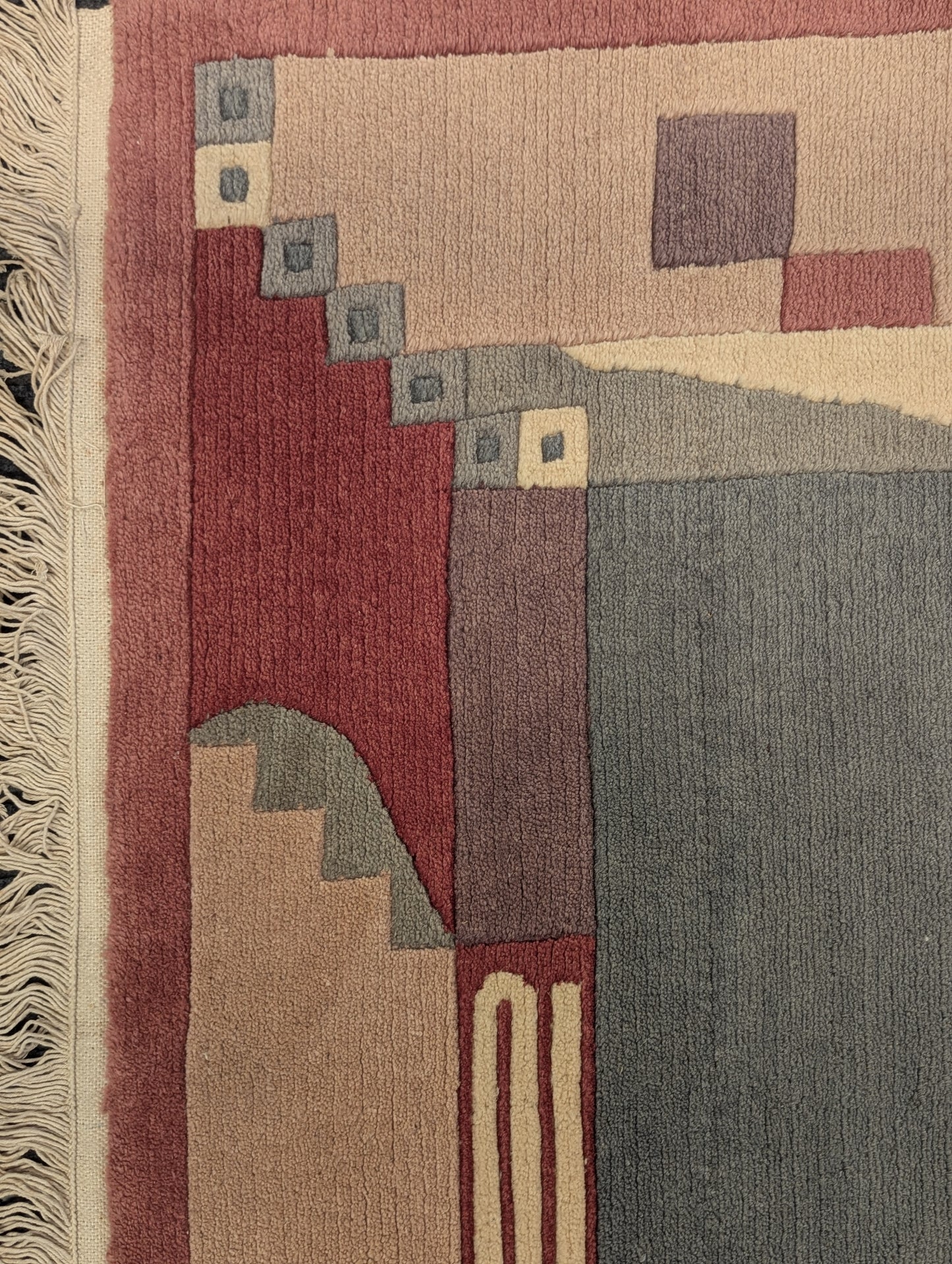 Vintage Beijing Art Deco Rug – 6x9 Feet | Hand-Knotted Chinese Carpet (Sn:3582)
