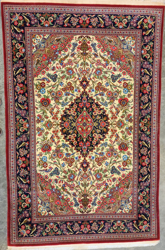 Cream Qum 4.5X7 Feet (Sn:4813)