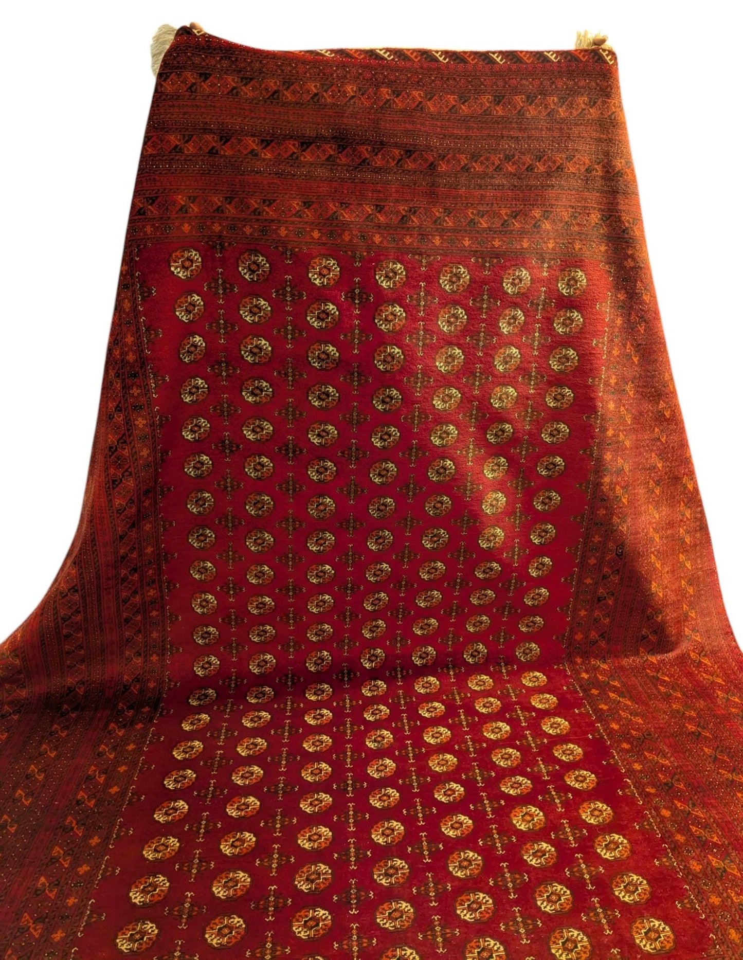 Vintage Red Bokhara Handmade Wool Rug – 7 x 10 Feet (Sn:7690)