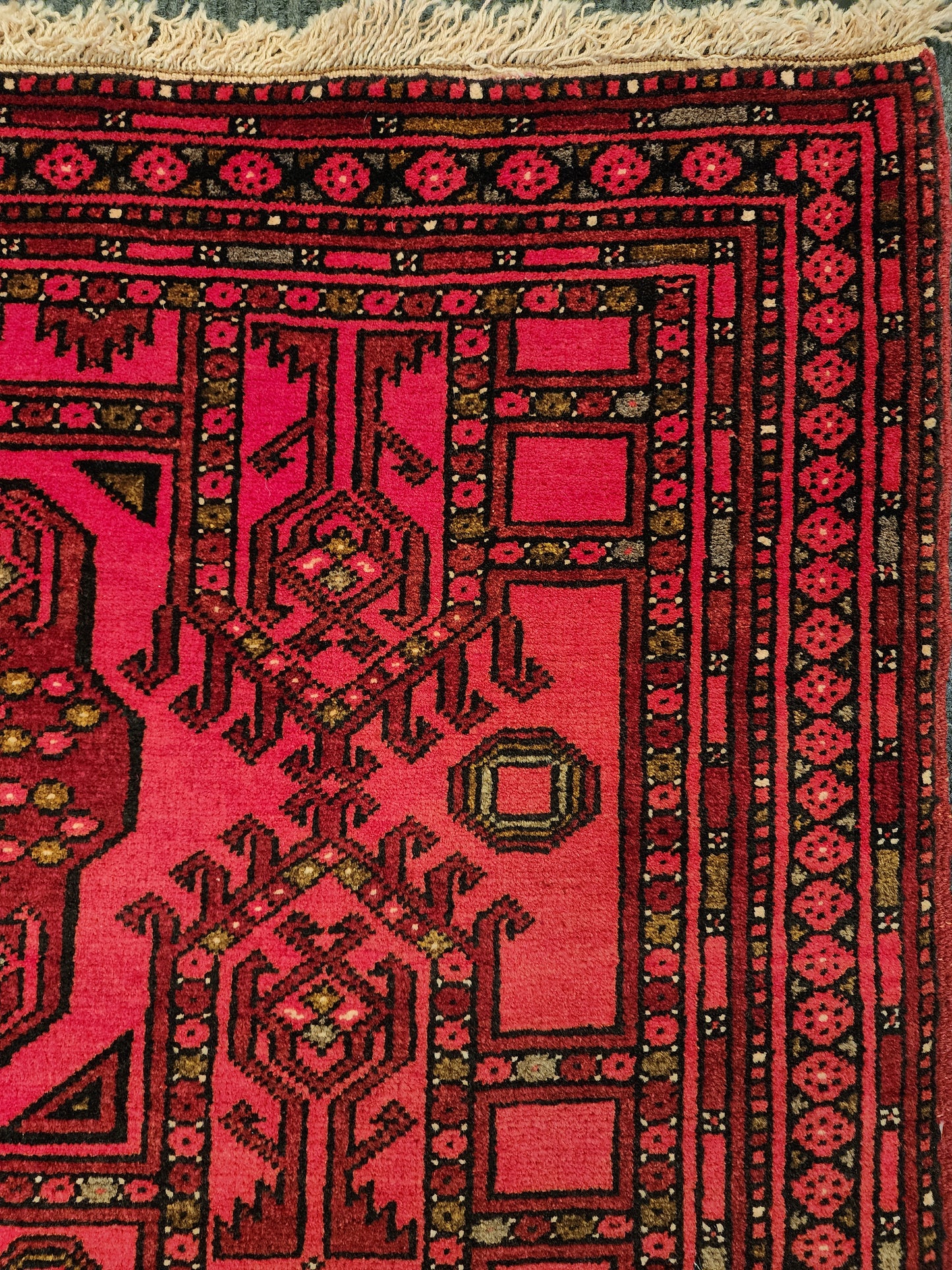 Khal Mohammadi Rug – 3x6 Feet – Hand-Knotted Wool, Deep Red Afghan Tribal Design(Sn:7337)