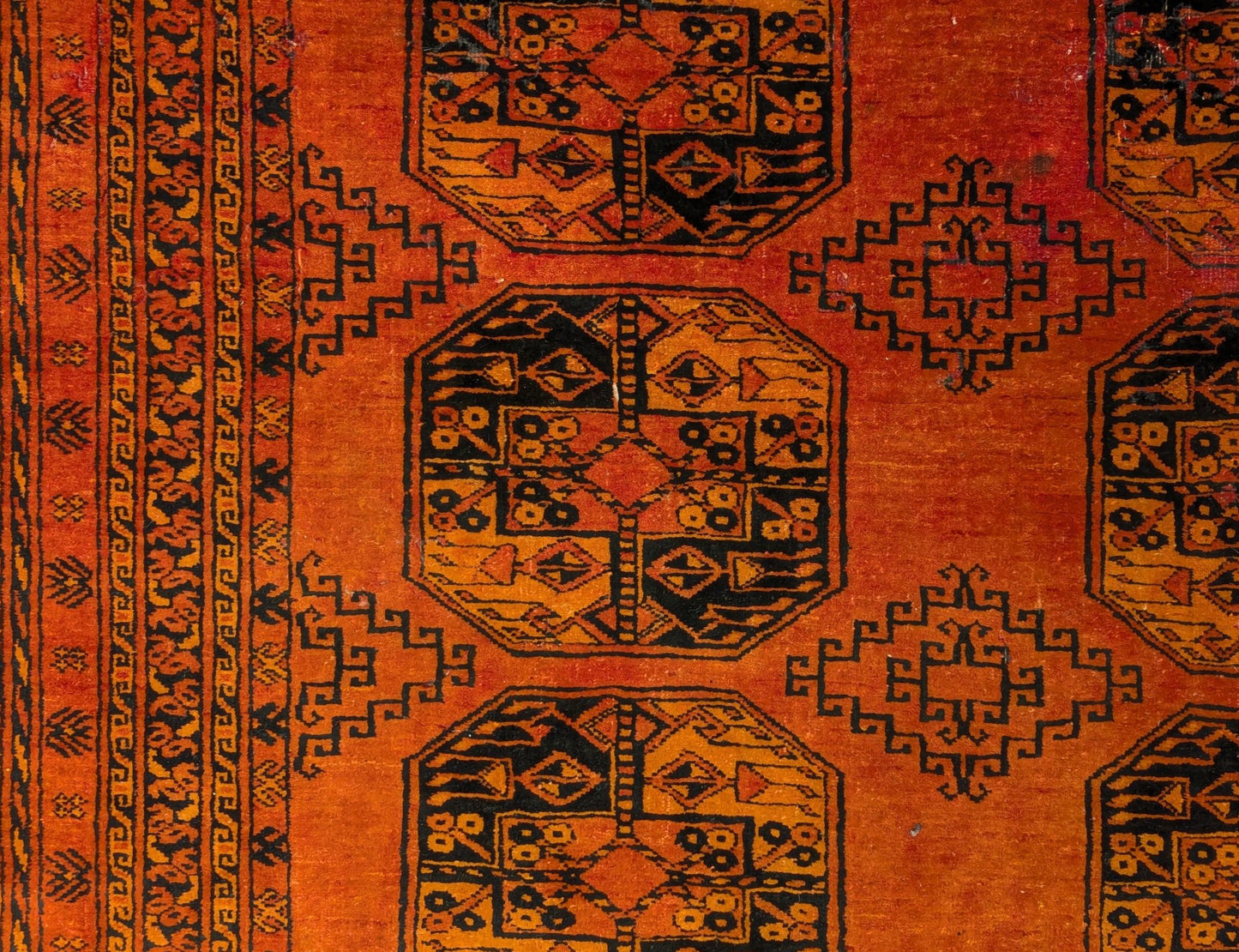 Vintage Turkmen Bokhara Rug – 6x9 Feet Hand-Knotted Wool Carpet (sn:6561)