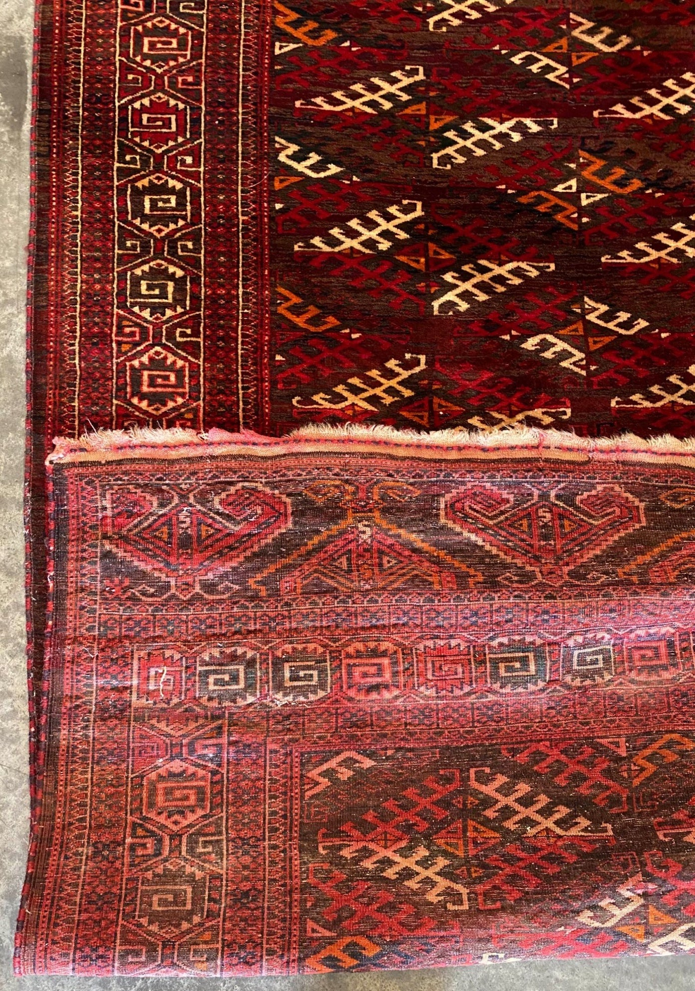Large Yomut Turkmen Rug | 7x10 Ft Handwoven Tribal Wool Carpet (SN:5563)