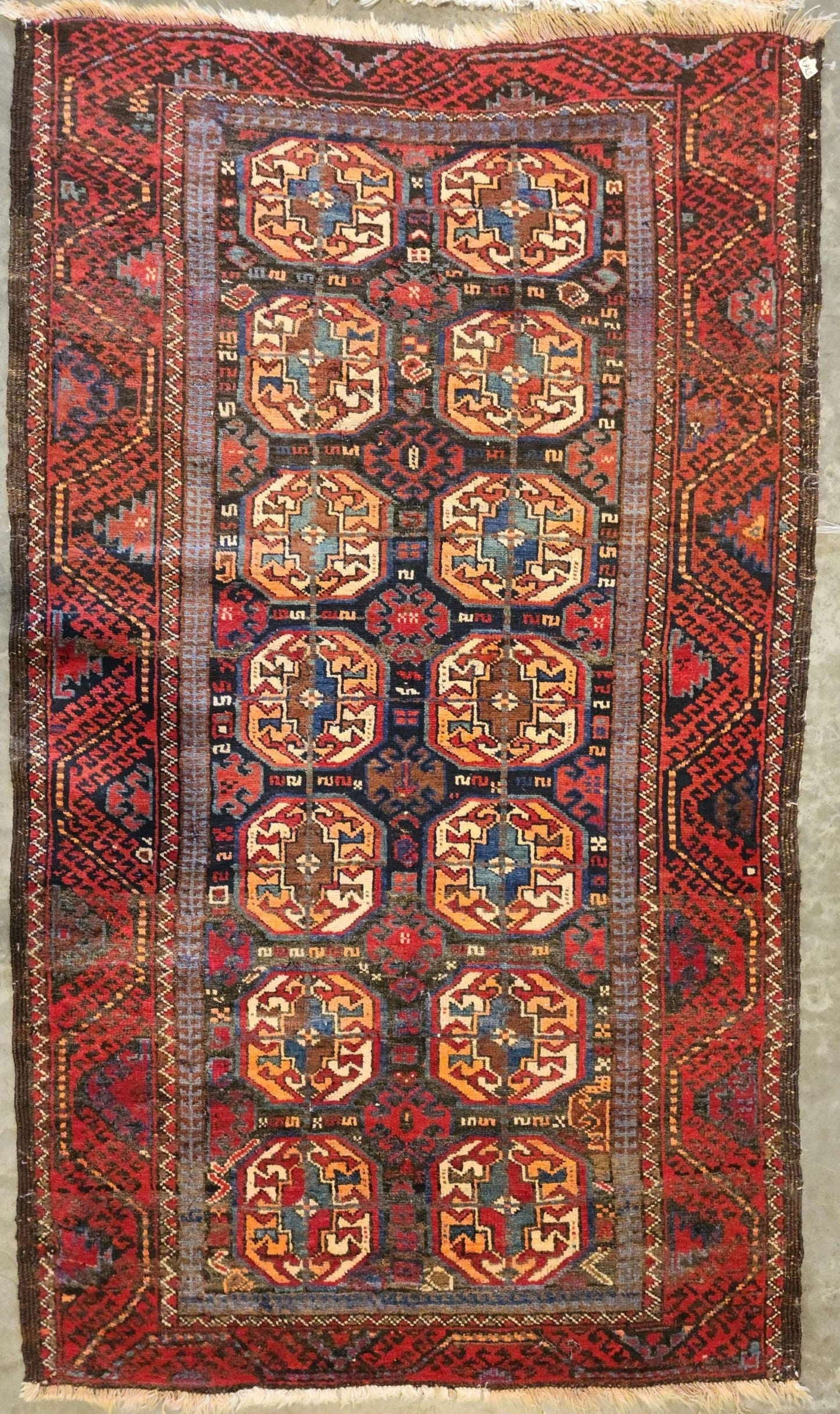 Vintage Yomud Turkmen Rug – 3x6 Feet Tribal Handwoven Wool Carpet(Sn:5762)