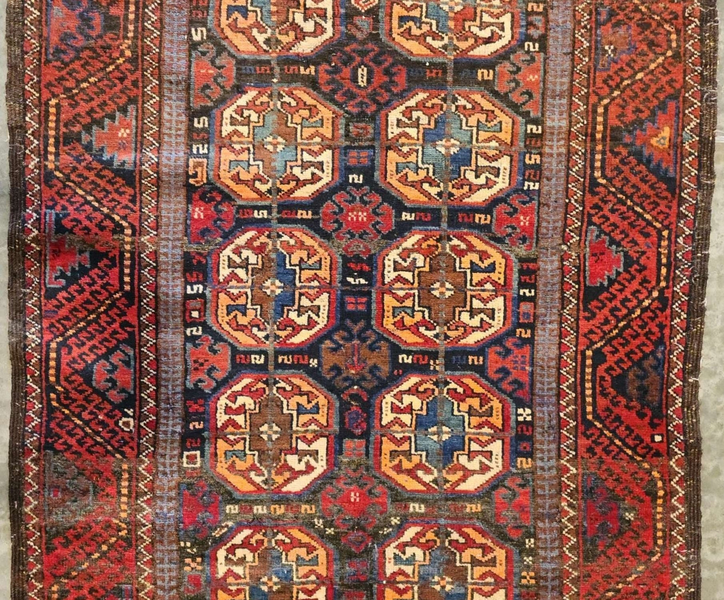 Vintage Yomud Turkmen Rug – 3x6 Feet Tribal Handwoven Wool Carpet(Sn:5762)