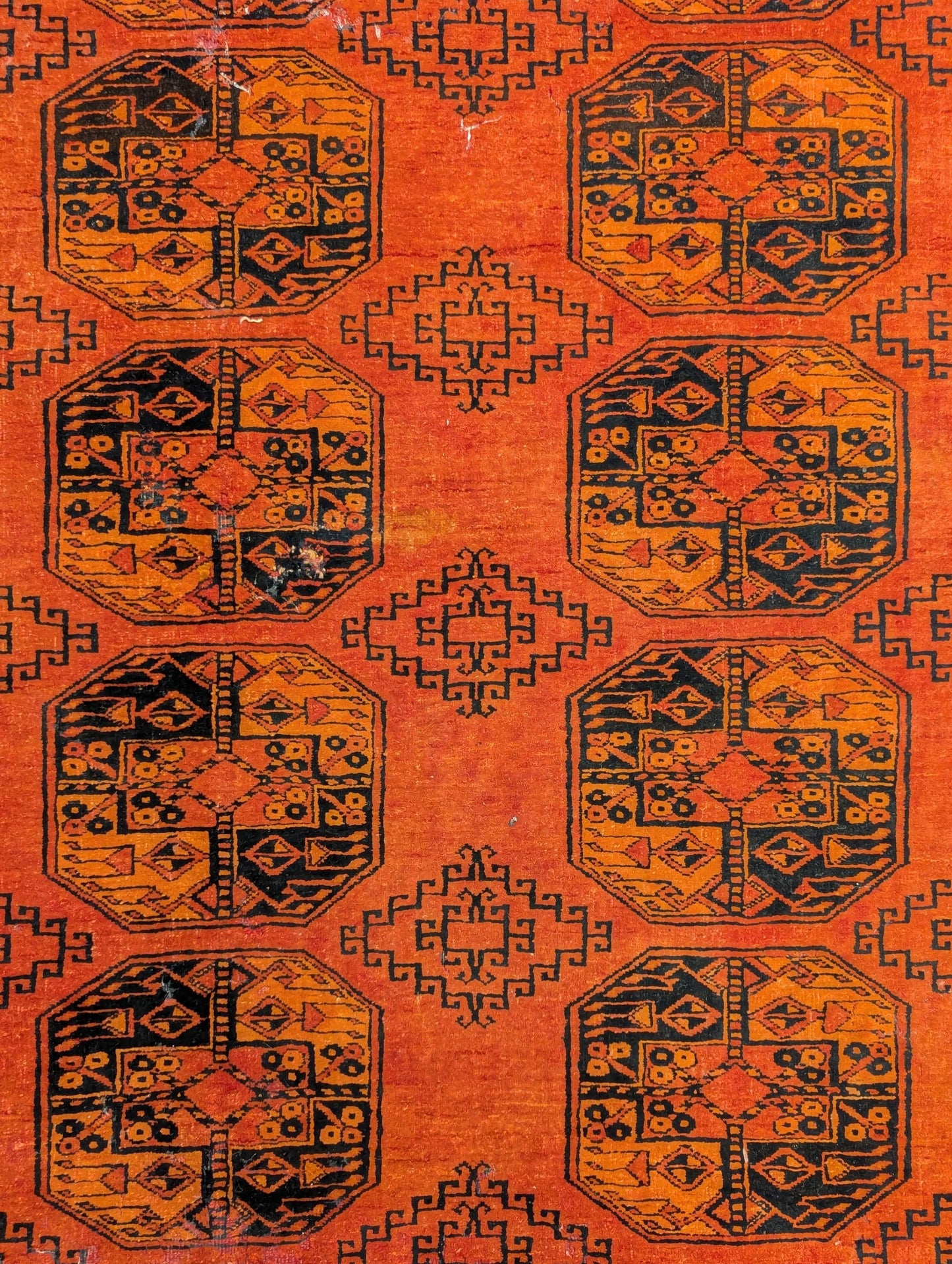Vintage Turkmen Bokhara Rug – 6x9 Feet Hand-Knotted Wool Carpet (sn:6561)