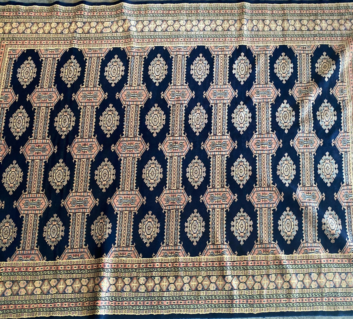 Handmade Blue Kafkaz Rug – 6x9 Feet | Vintage Caucasian Wool Carpet (SN: 6535)
