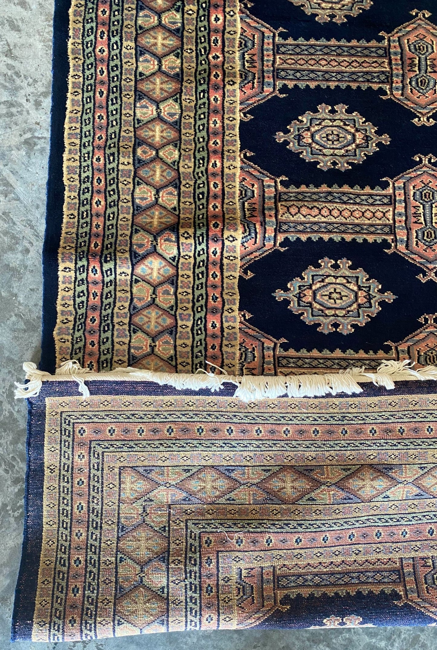 Handmade Blue Kafkaz Rug – 6x9 Feet | Vintage Caucasian Wool Carpet (SN: 6535)