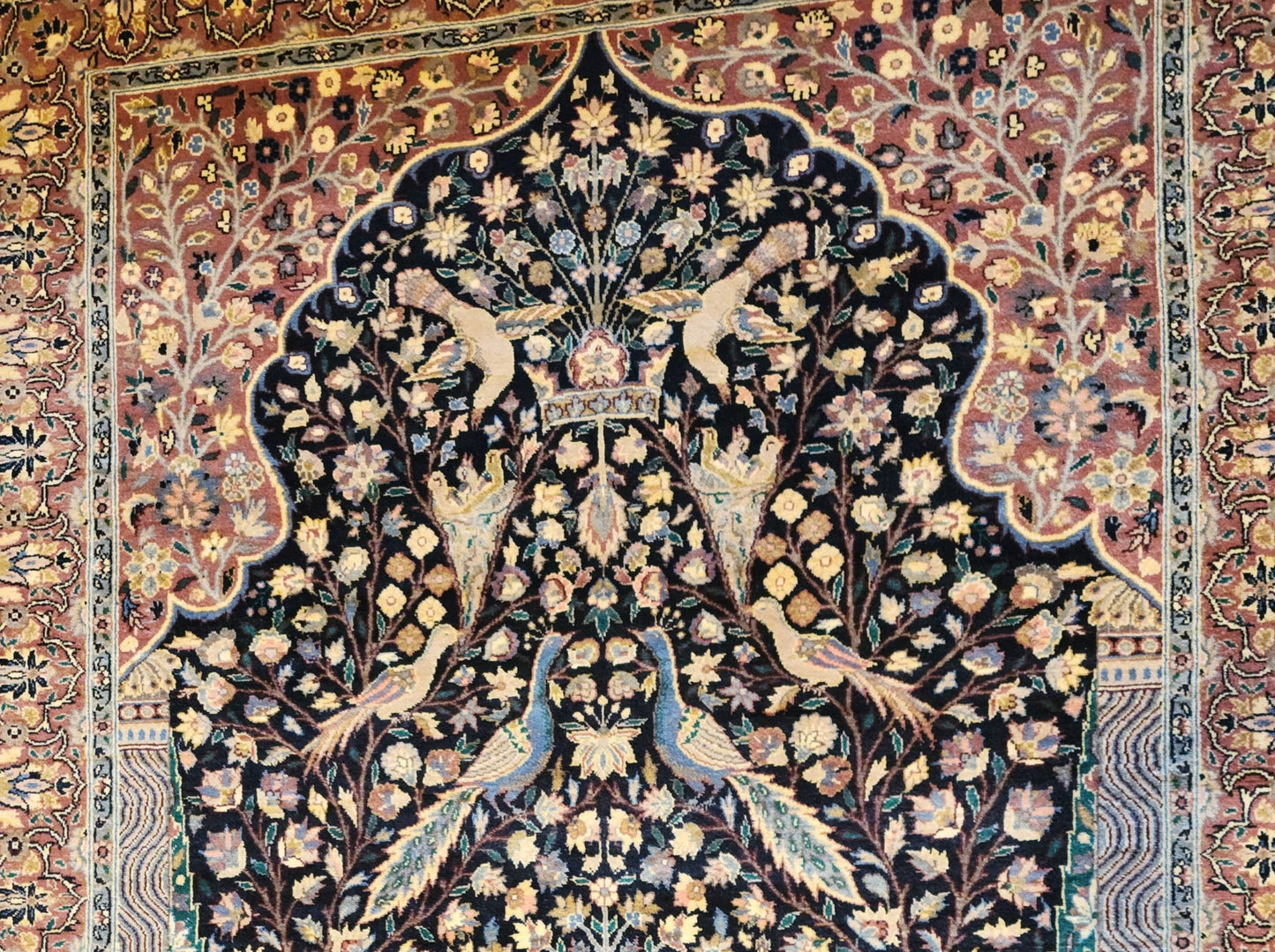 Persian Blue Kashan Carpet – Tree of Life 4.5X7 Feet (Sn:6647)