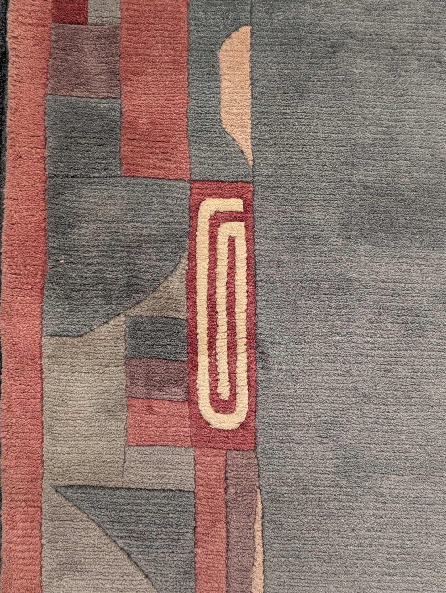 Vintage Beijing Art Deco Rug – 6x9 Feet | Hand-Knotted Chinese Carpet (Sn:3582)