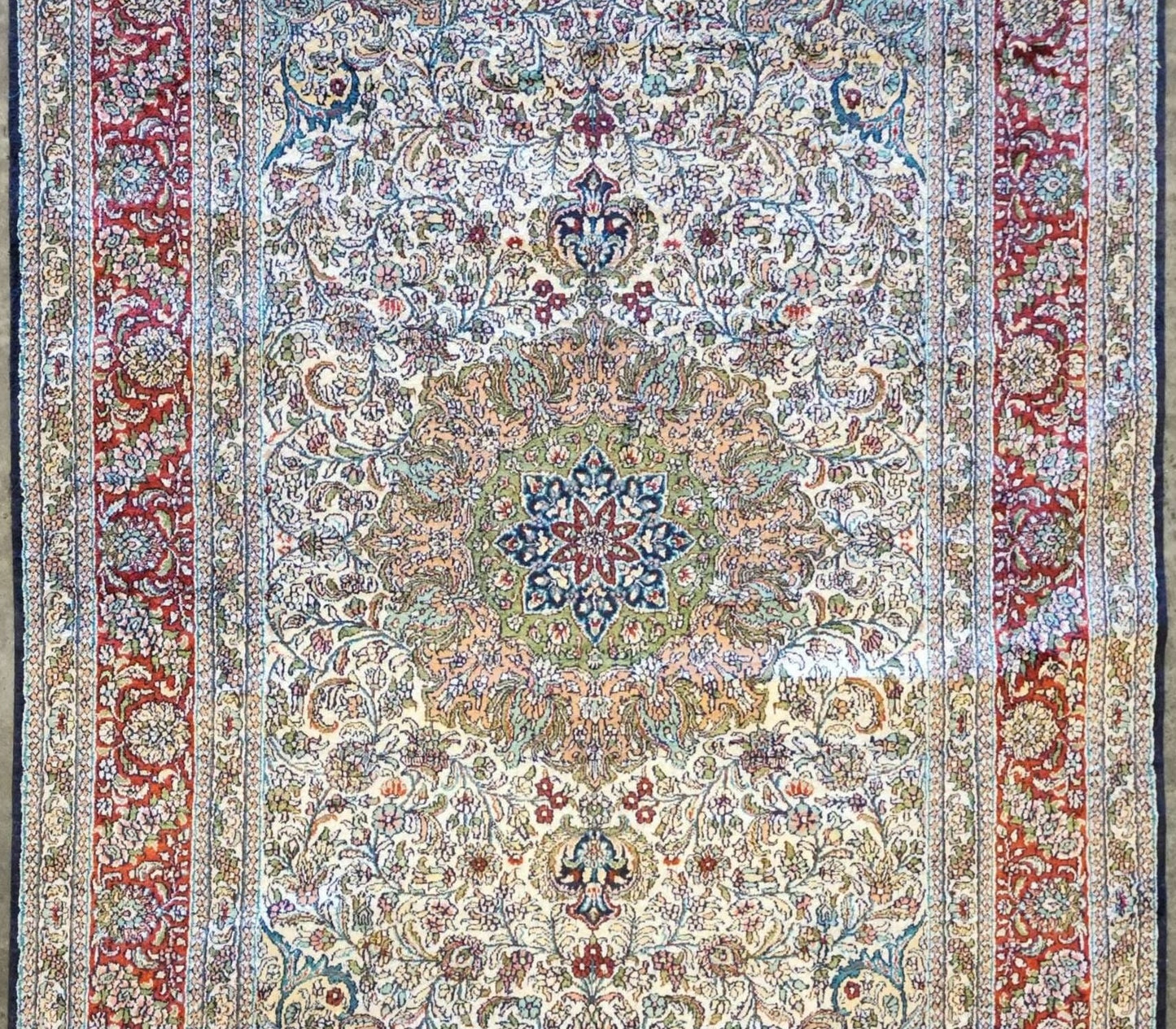 Persian Qom Silk Rug – 3x5 Feet | Hand-Knotted Elegance(sn:7439)