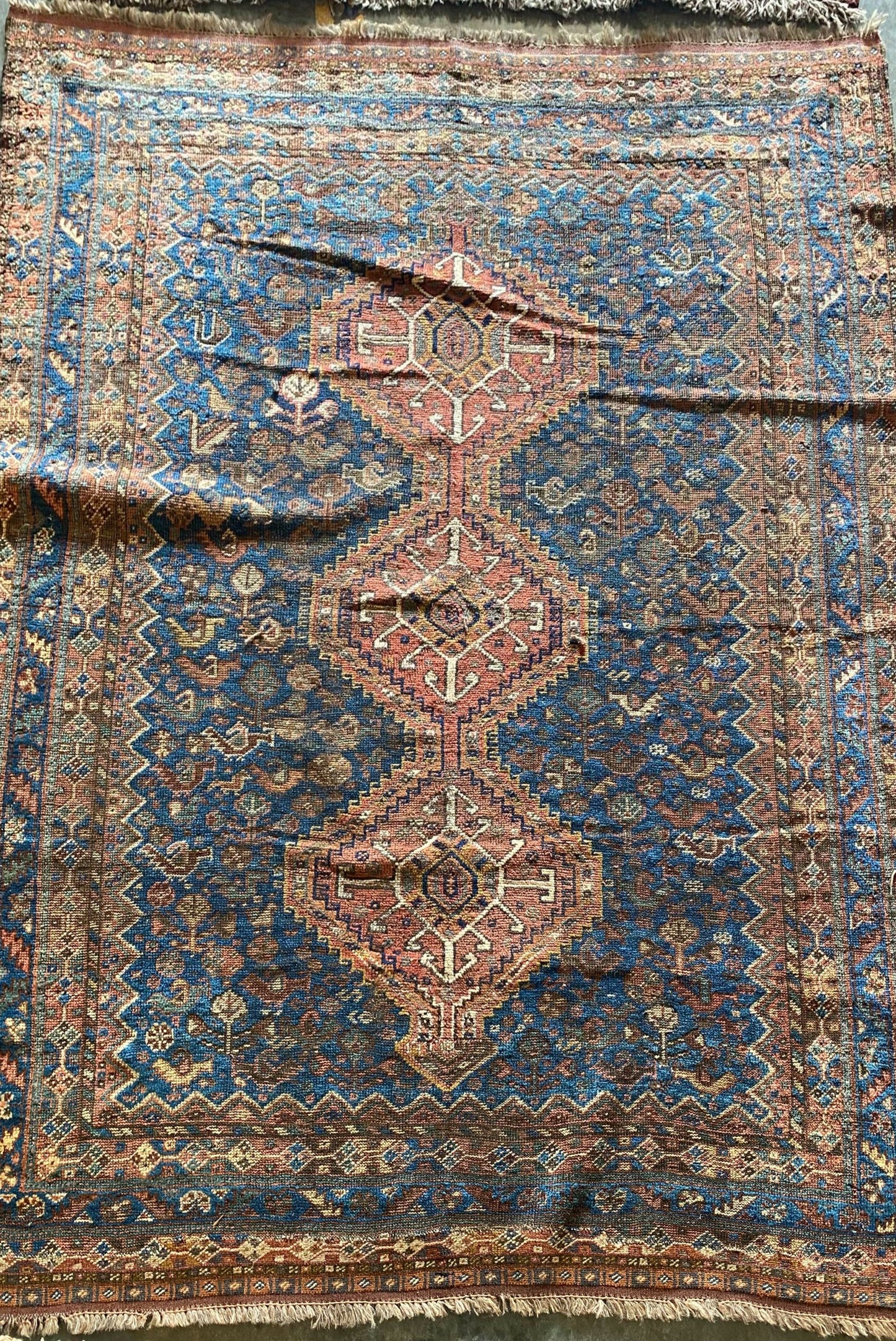 Vintage Persian Heriz Rug | 5.3 x 7 Ft | Hand-Knotted Wool (SN:7793)