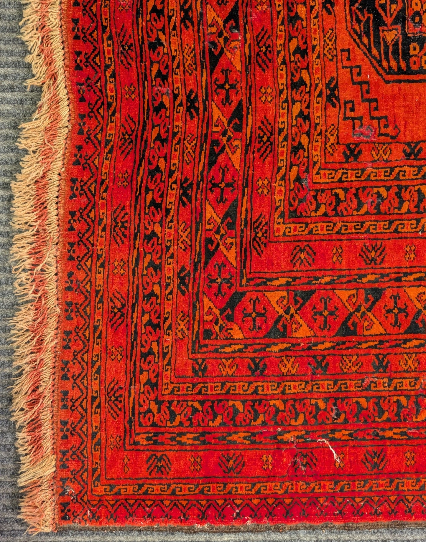 Vintage Turkmen Bokhara Rug – 6x9 Feet Hand-Knotted Wool Carpet (sn:6561)