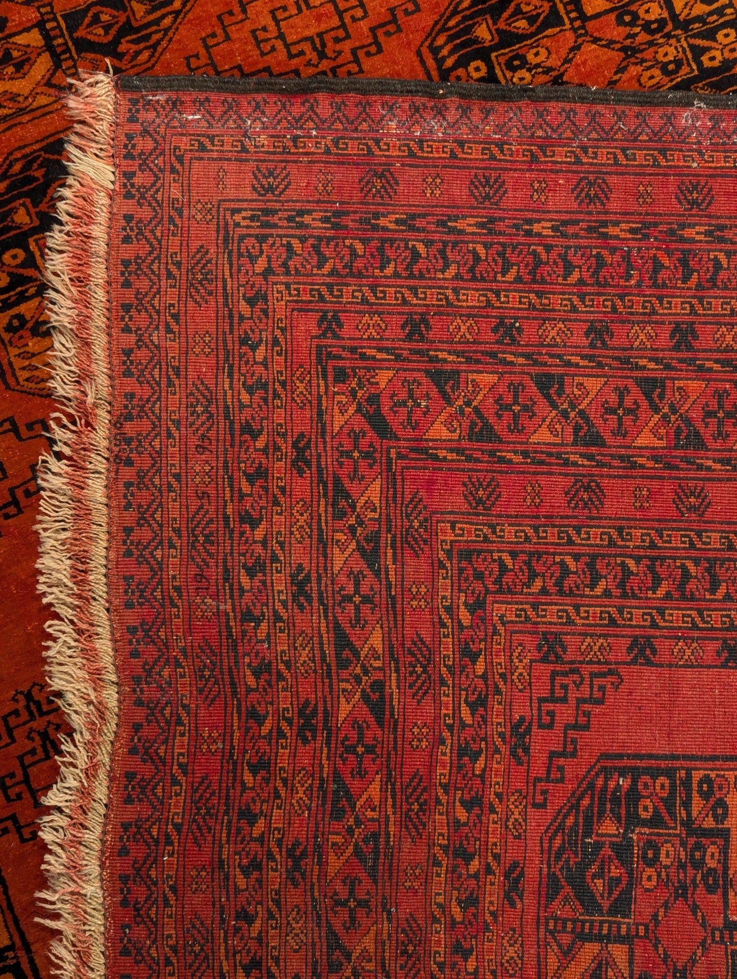 Vintage Turkmen Bokhara Rug – 6x9 Feet Hand-Knotted Wool Carpet (sn:6561)
