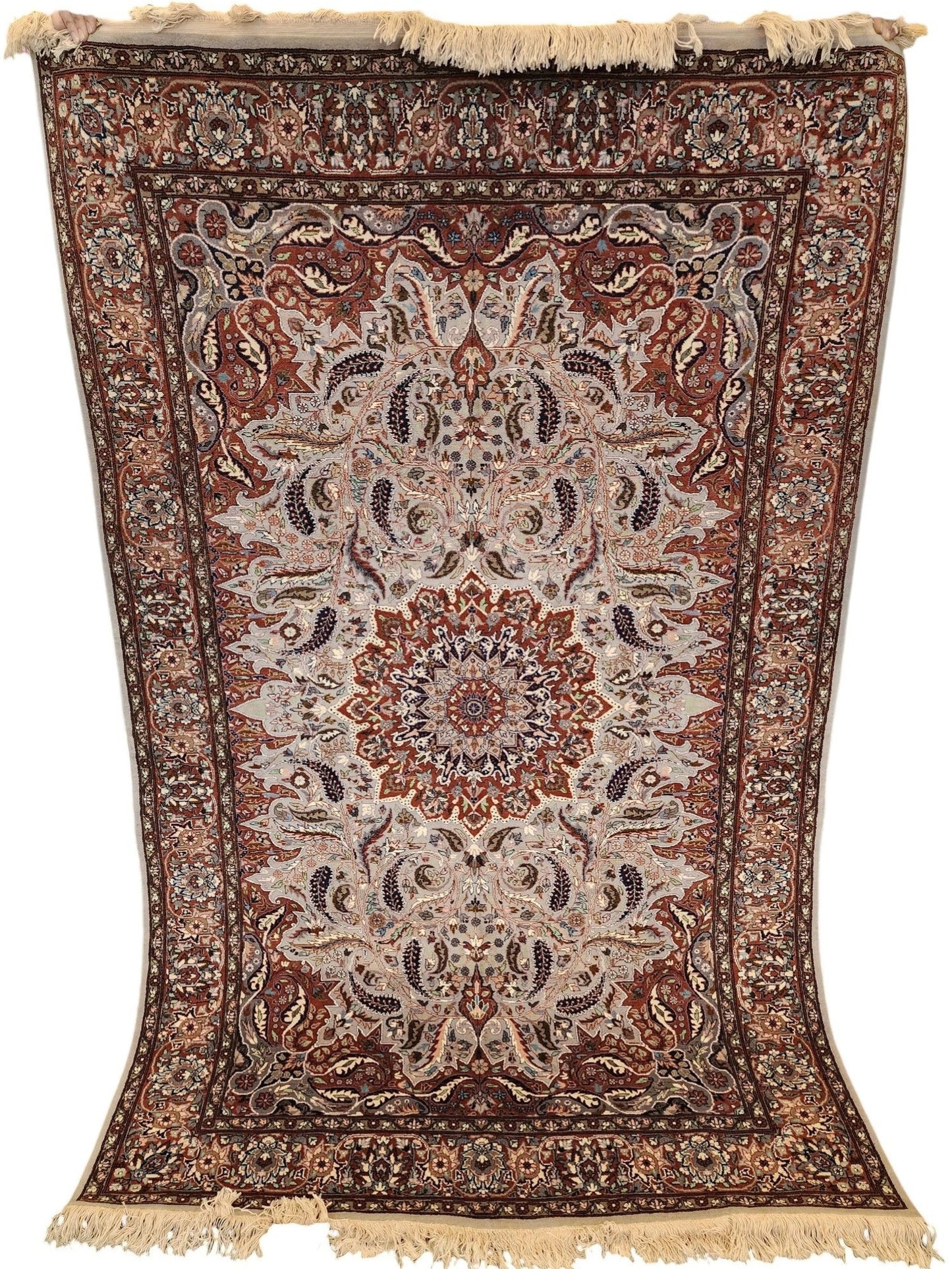Kashan Persian Rug – 4.5x7 Feet – Hand-Knotted Wool, Classic Medallion Design (SN:LP127)