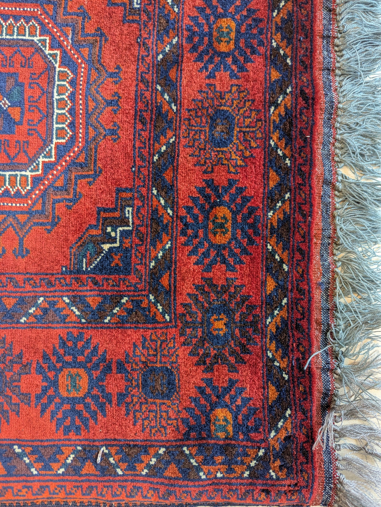 Handmade Khal Mohammadi Rug – 3x5 Feet | Deep Red Afghan Wool Carpet(Sn:7731)