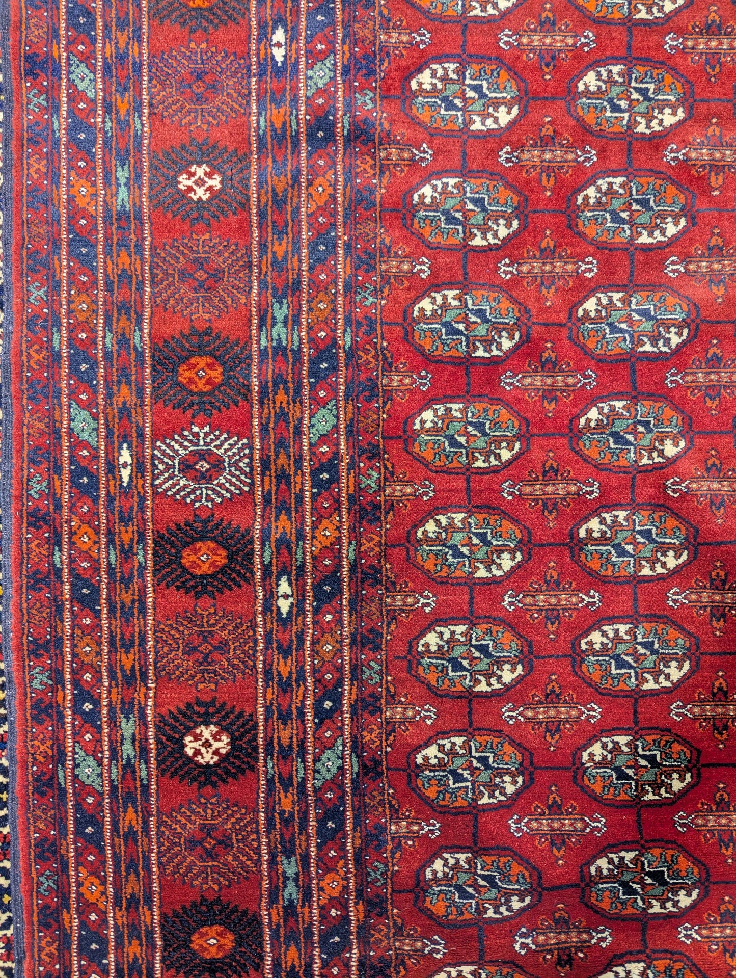 Vintage Pakistani Bokhara Handmade Wool Rug – 6.5x9 Feet | 45+ Years Old(sn:5907)