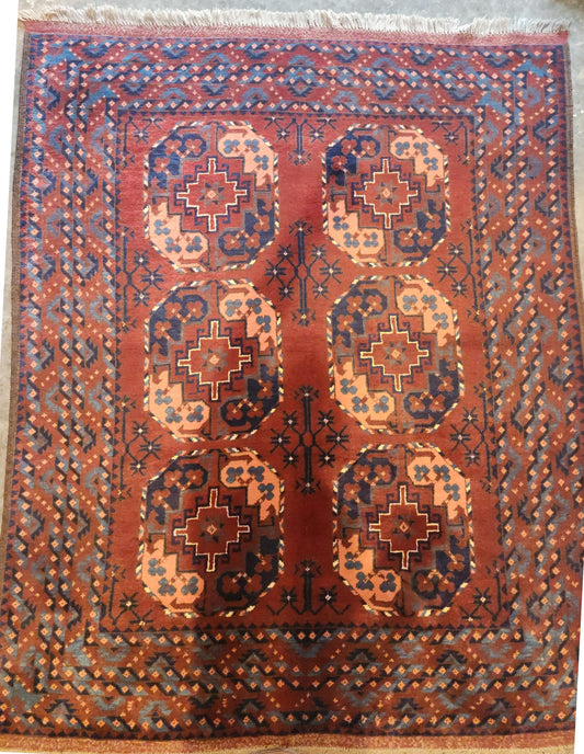 Red Turkmen Bukhara 4X6 Feet (Sn:7245)