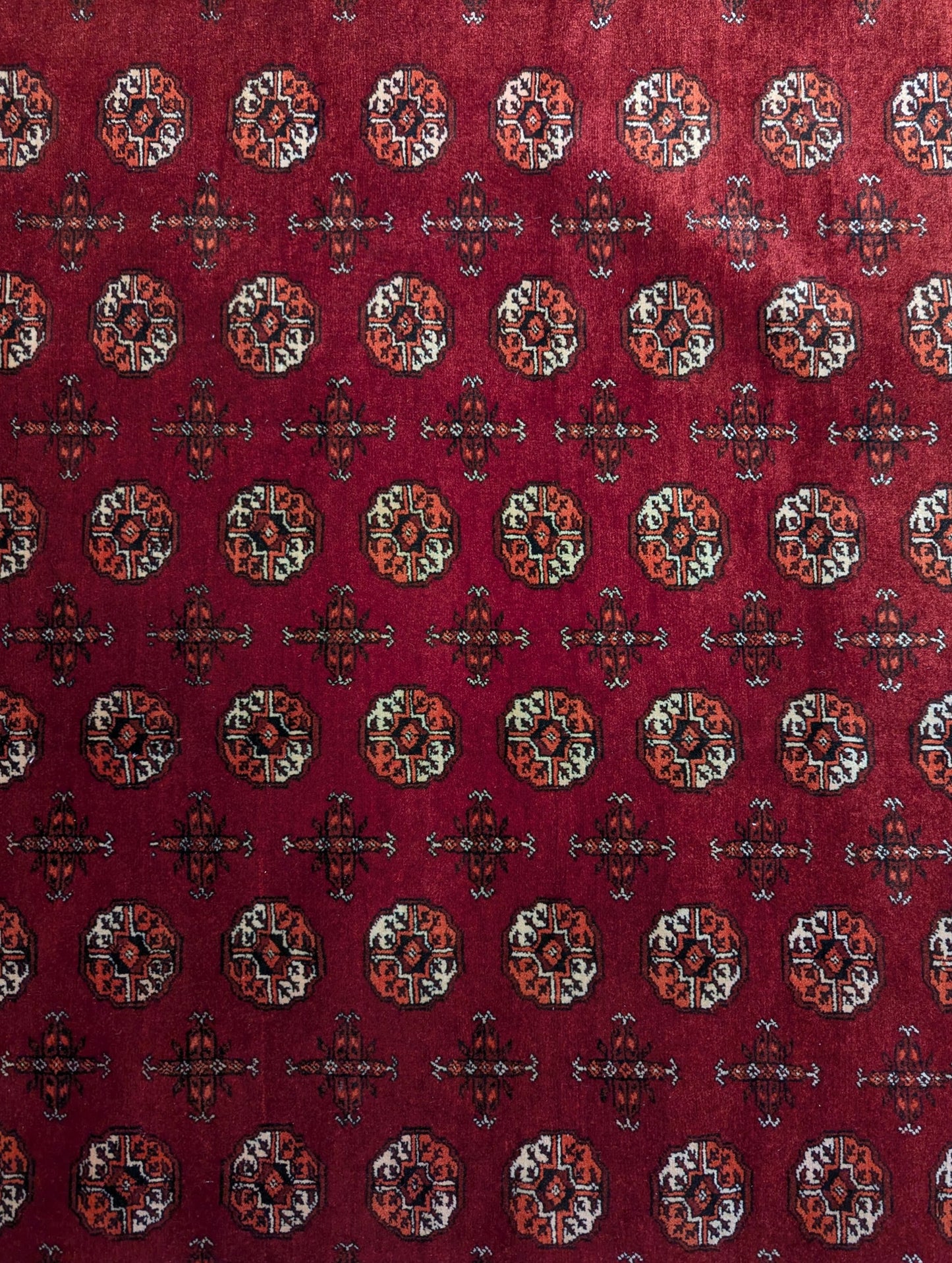 Vintage Red Bokhara Handmade Wool Rug – 7 x 10 Feet (Sn:7690)