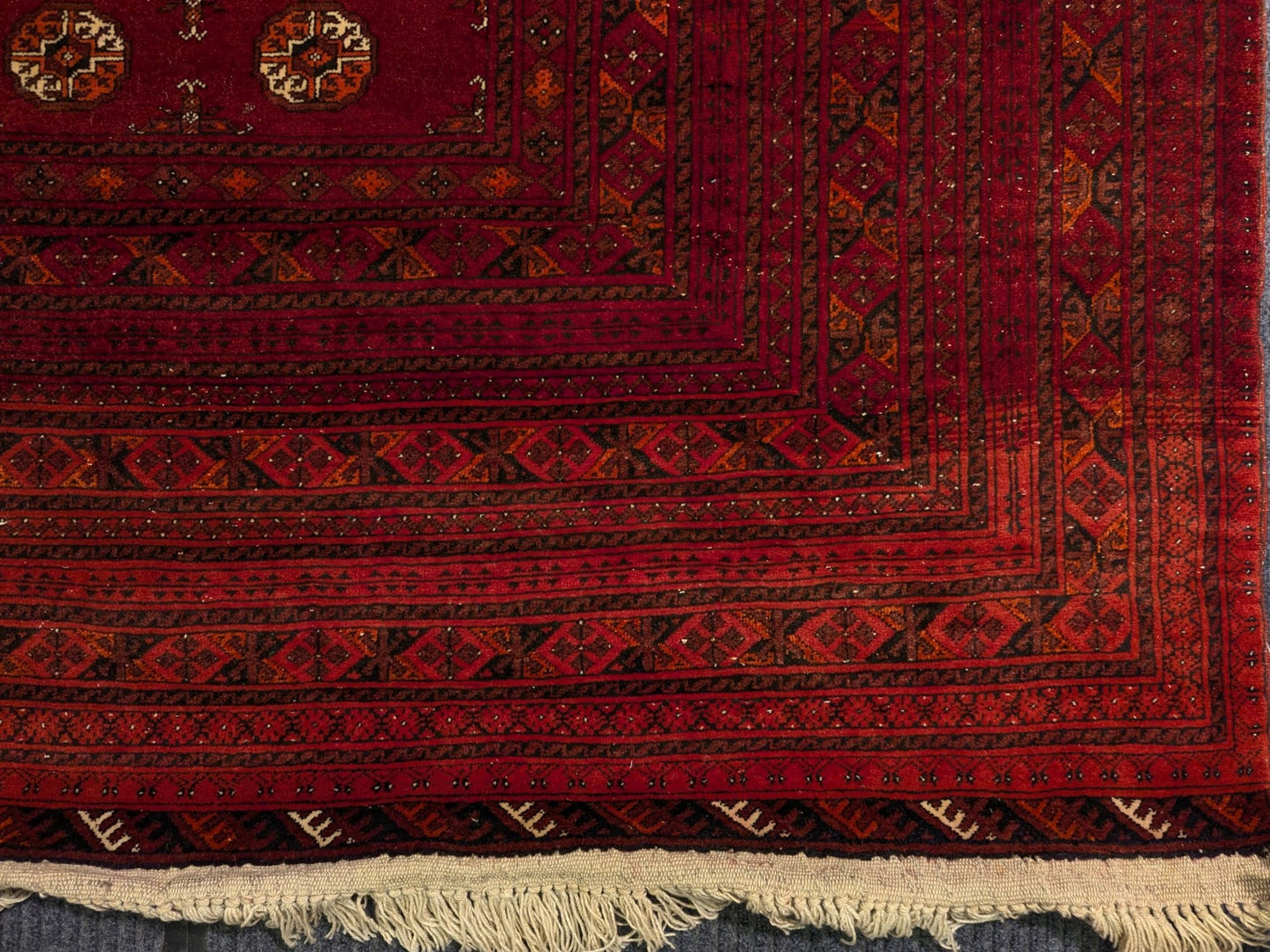 Vintage Red Bokhara Handmade Wool Rug – 7 x 10 Feet (Sn:7690)