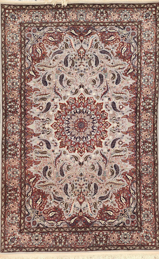 Kashan Persian Rug – 4.5x7 Feet – Hand-Knotted Wool, Classic Medallion Design (SN:LP127)