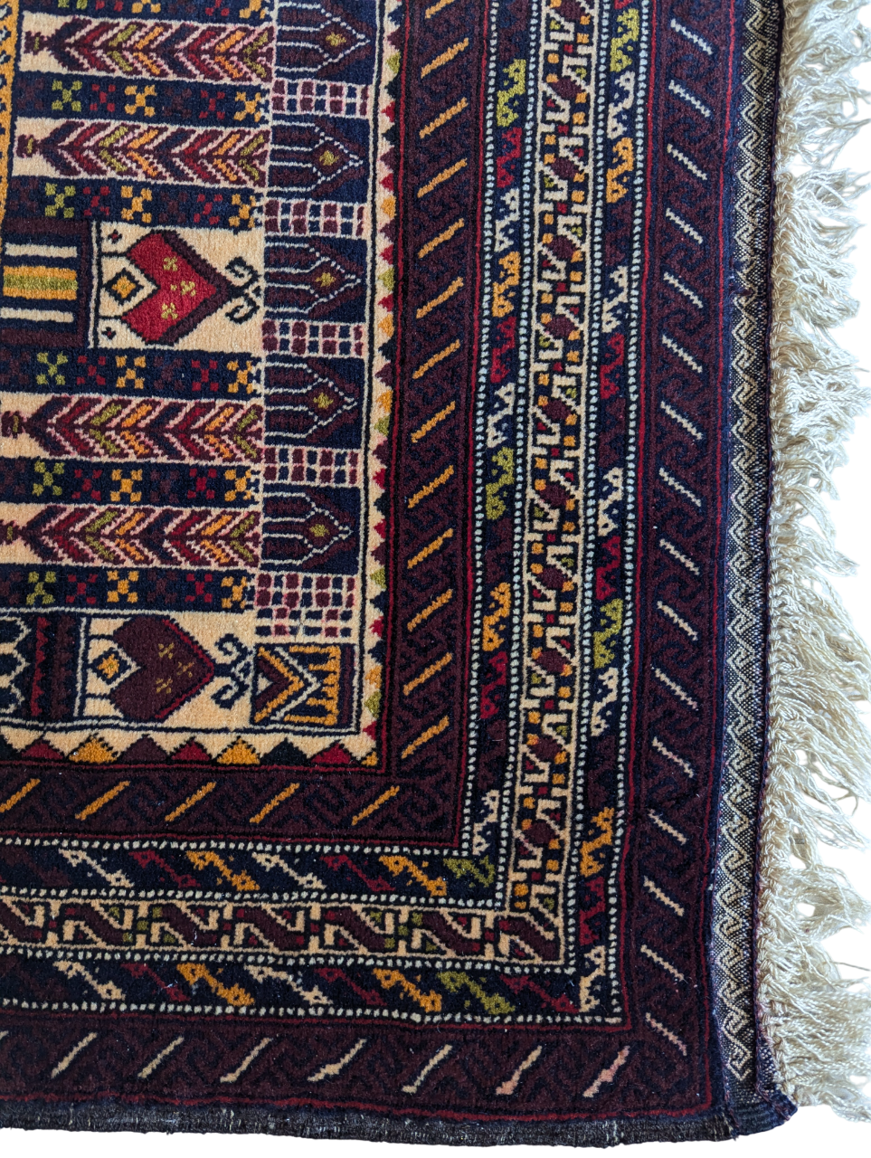 Vintage Baluch Prayer Rug – 2.5x4 ft – Hand-Knotted Tribal Wool Carpet(Sn:7682)