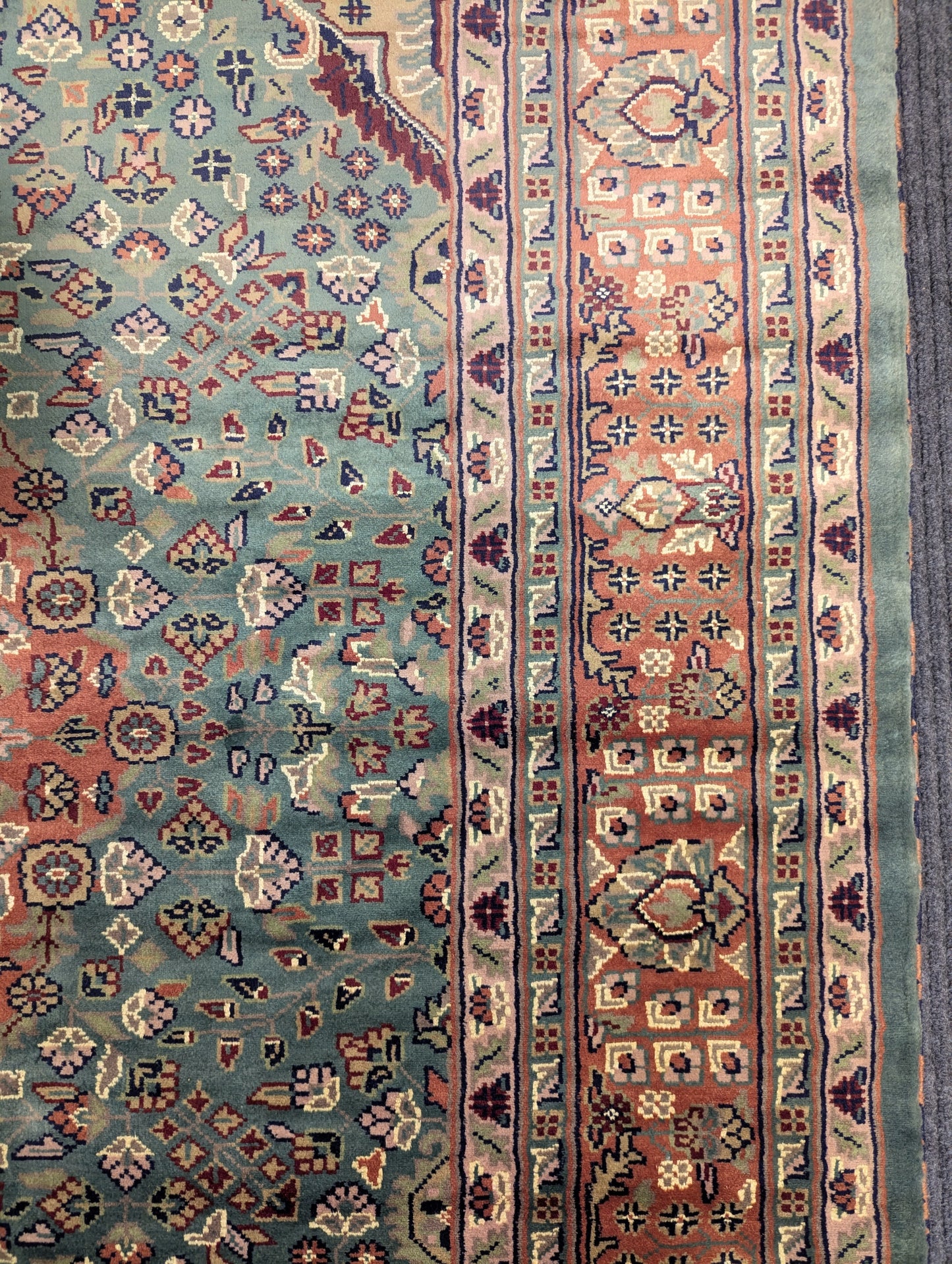 Vintage Pakistani Kashan-Style Handmade Wool Rug – 6.5x8 Feet | 45+ Years Old (sn:7007)