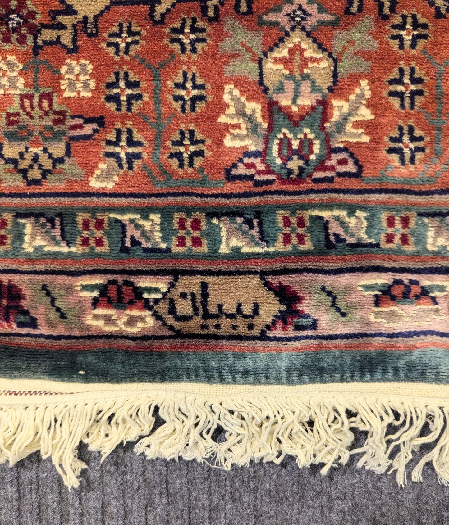 Vintage Pakistani Kashan-Style Handmade Wool Rug – 6.5x8 Feet | 45+ Years Old (sn:7007)