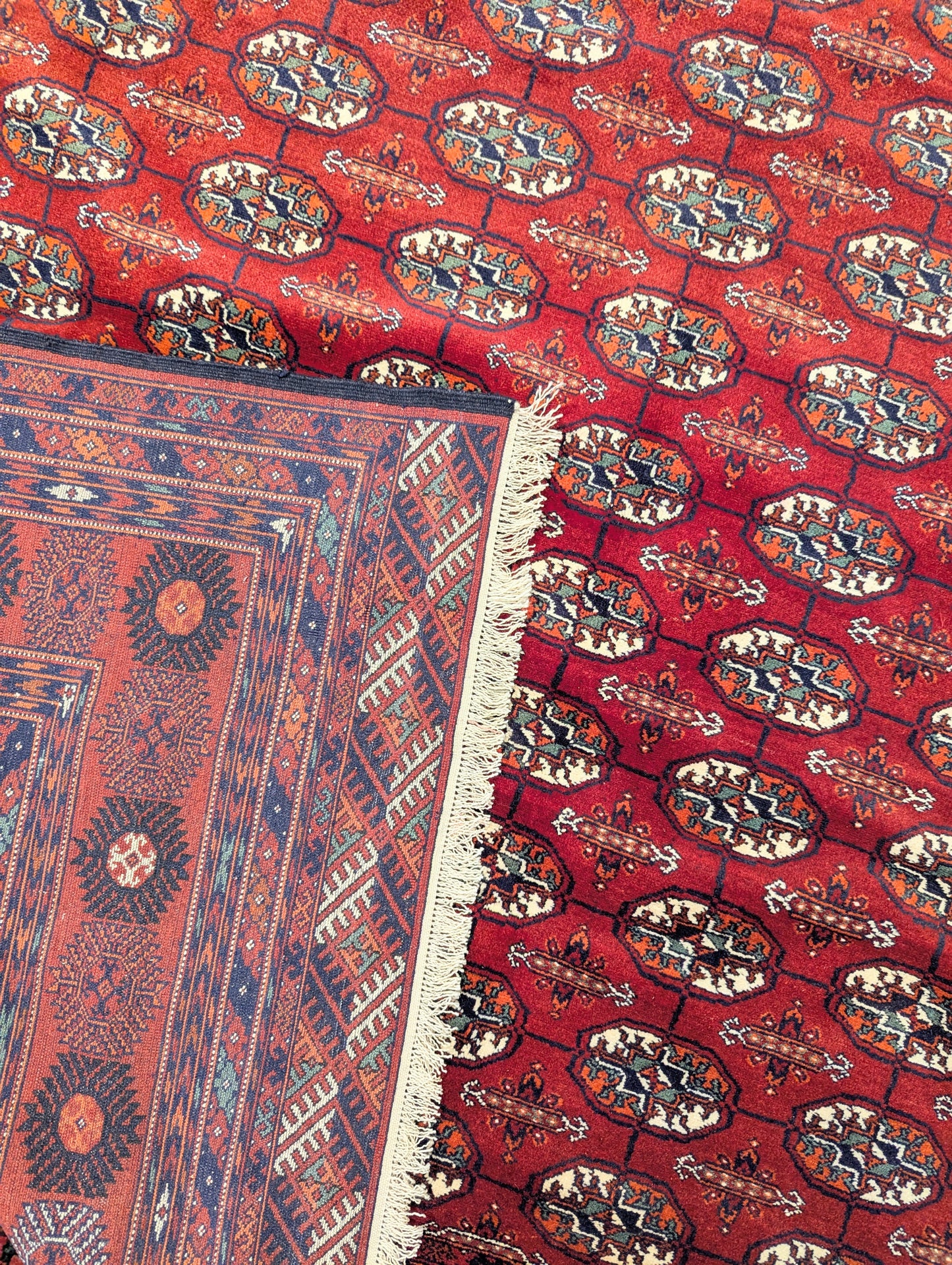 Vintage Pakistani Bokhara Handmade Wool Rug – 6.5x9 Feet | 45+ Years Old(sn:5907)